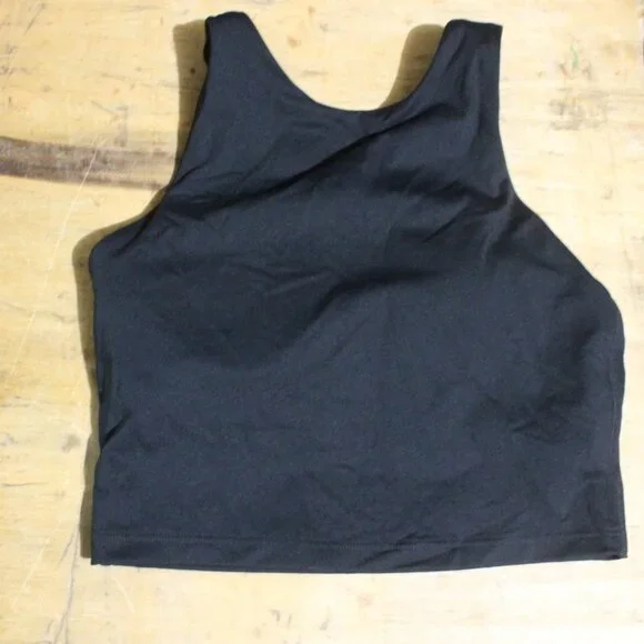 Athleta Black Conscious Crop Sports Bra (803) - Picture 3 of 9